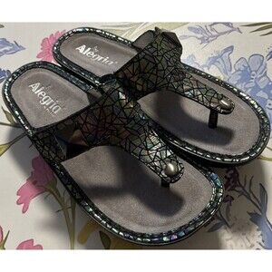 Alegria Carina Tectonic Iridescent Sandal CAR-372 Leather Women US 8 (38)